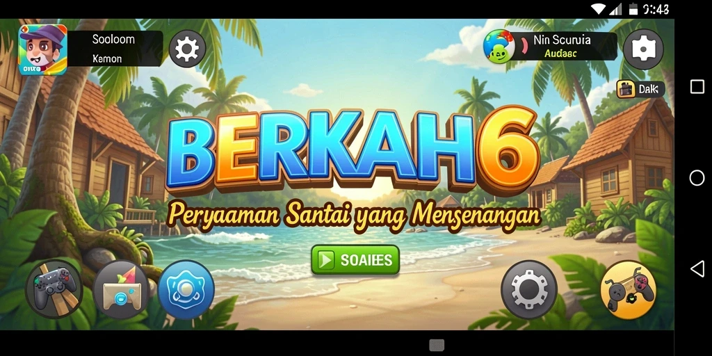 Tangkapan layar utama gameplay <strong>BERKAH6</strong> yang penuh warna dan menarik.