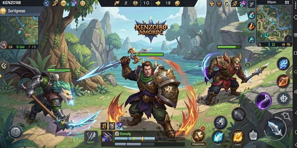 Tangkapan layar gameplay <strong>KENZO188</strong> menampilkan aksi pertarungan yang mendebarkan.