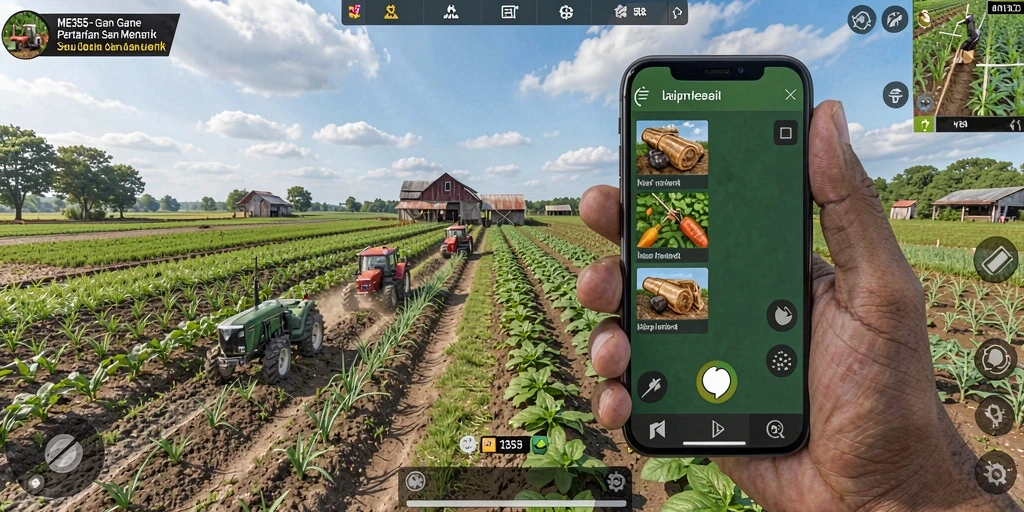 Gameplay ME355 yang seru dan interaktif dalam dunia pertanian.