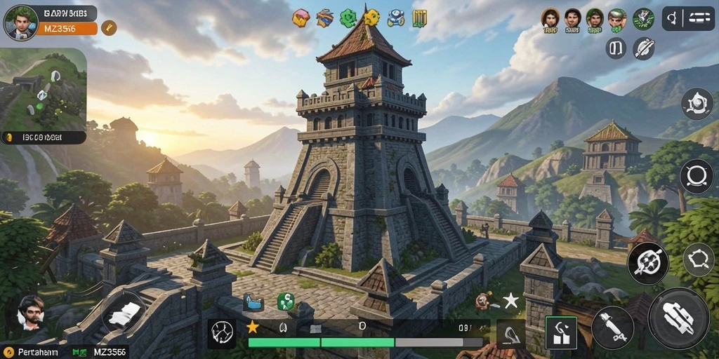 Tampilan gameplay MZ356 menampilkan pertempuran menara yang mendebarkan.