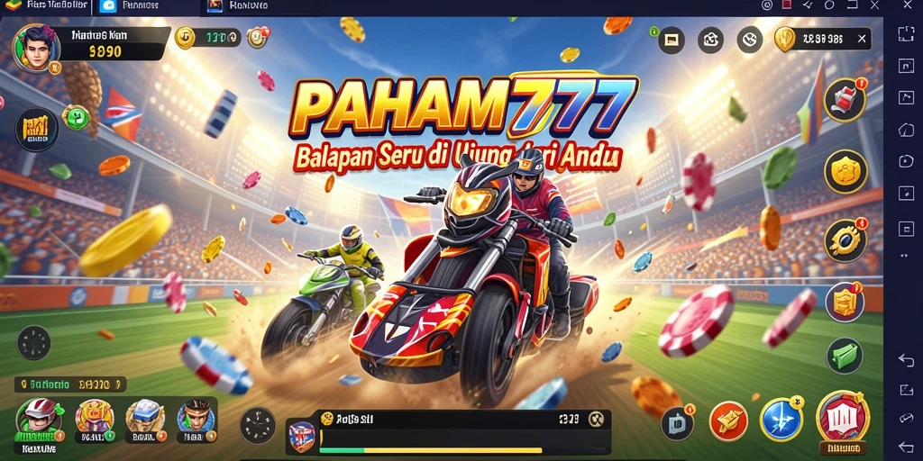 Tampilan gameplay seru dan mendebarkan di lintasan balap.