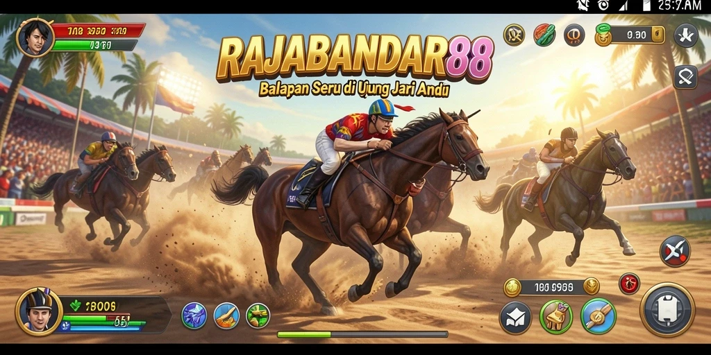 Tampilan gameplay menegangkan di RAJABANDAR88 dengan mobil racing beraksi.