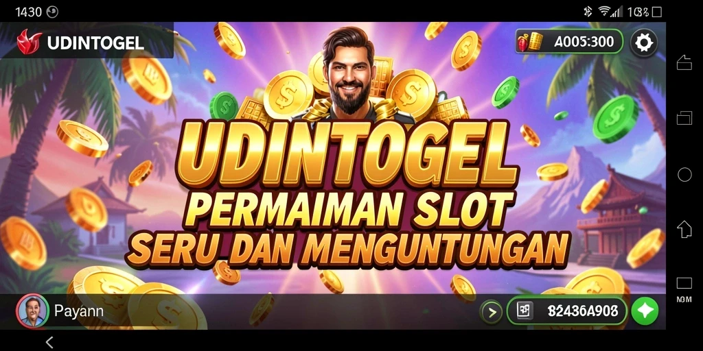 Tampilan gameplay yang menarik dari UDINTOGEL dengan banyak tema slot.
